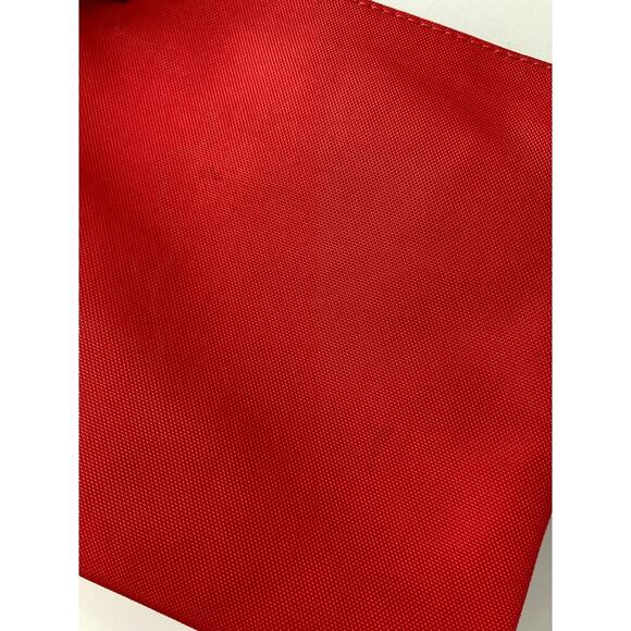 DOONEY & BOURKE SMALL RED CANVAS BROWN LEATHER CROSSBODY BAG - Picture 4 of 12